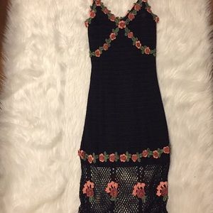 Cache crochet dress with sweater Y2K 90S